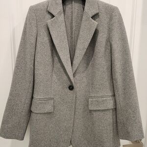 Classic Grey Tailored Blazer | Minimal Chic Work Jacket